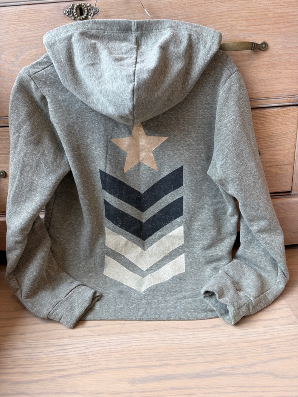 Pixielane army green gold star zip up hoodie like new  size small